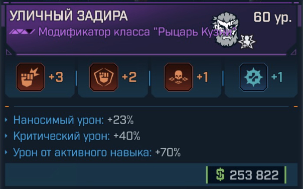 Игровая карточка Задира