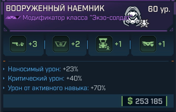 Игровая карточка Наёмник