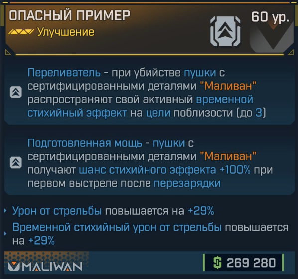 Игровая карточка Пример