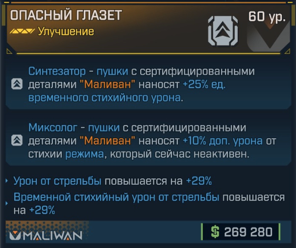 Игровая карточка Глазет