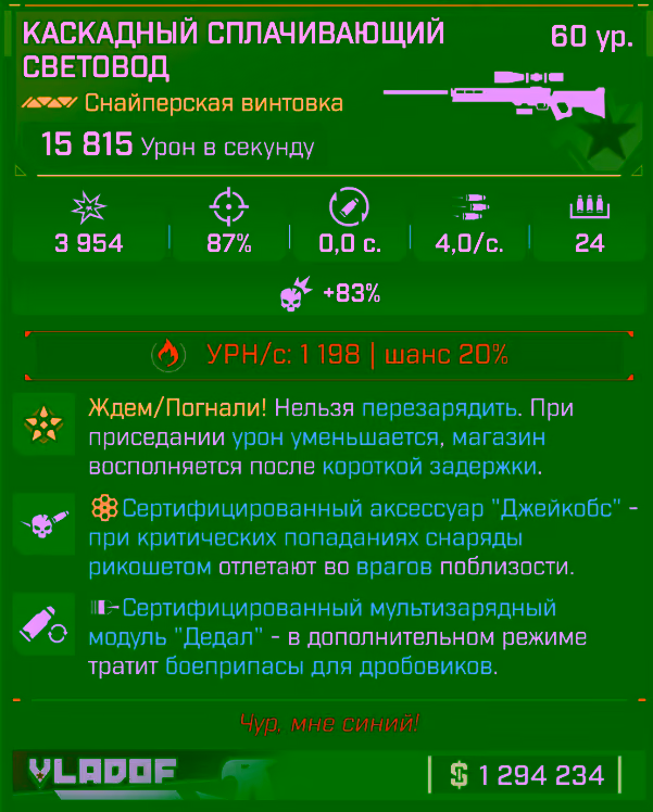 Игровая карточка Световод