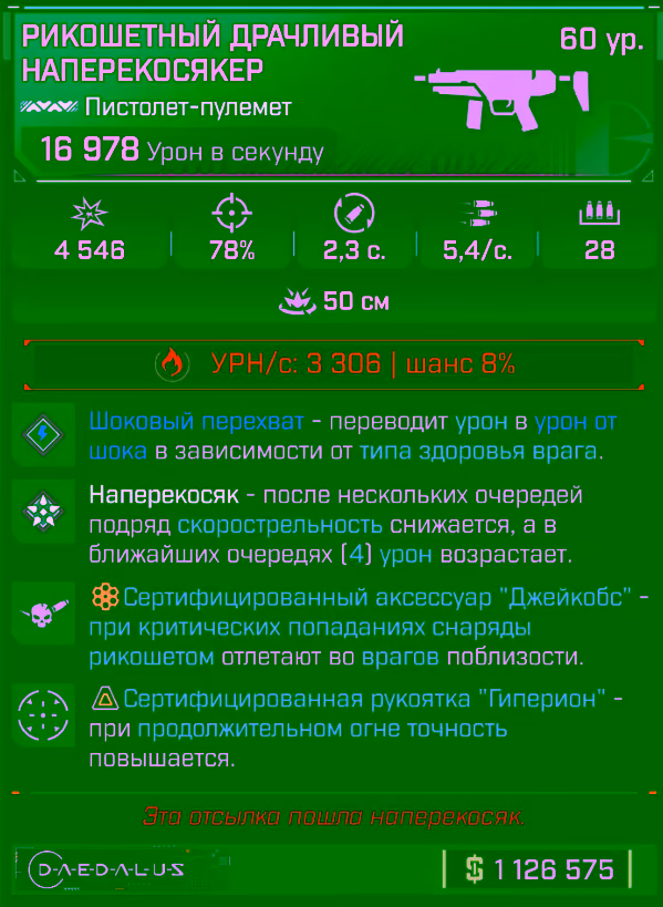 Игровая карточка Наперекосякер