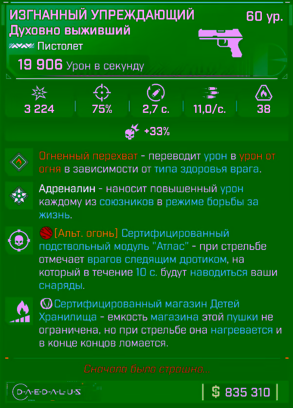 Игровая карточка Духовно выживший